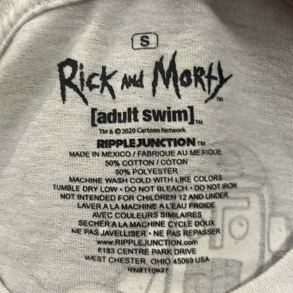 RICK & MORTY men’s small white/gray long sleeve t shirt top graphic print casual - Picture 8 of 9